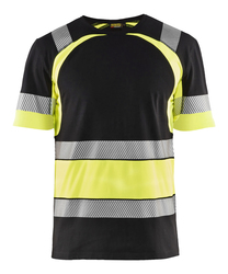 BLÅKLÄDER Highvis T-paita musta/huomiokeltainen